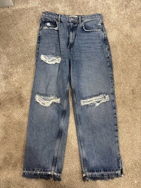FREE PEOPLE Ripped Distressed Raw Hem High Rise Size 30